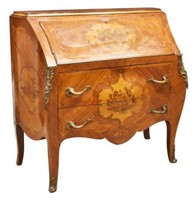 FRENCH LOUIS XV STYLE MARQUETRY SLANT-FRONT DESK