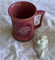 Harley Davidson mug and pig hook