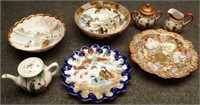 Asian Hand-Painted Moriage Porcelain Bowls & More