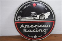 Round Metal American Racing Sign