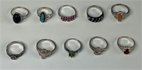 Assortment of Lady's Sterling Silver Rings