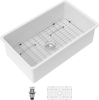 Dcolora 32in Porcelain Sink  32x19x10in white