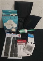 Wool dryer balls, protective pads, safety pins,