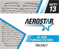 Aerostar 16x24x1 Merv 13 Pleated Air Filter, Ac