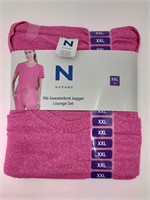 Natori Sweaterknit Jogger Set Pink size XXL