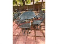 Metal Patio Table & (6) Chairs