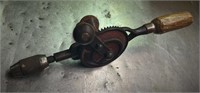 Antique Metal Wood Hand Drill