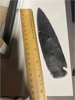 Gorgeous 6” black arrowhead  repaired
