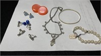 Vintage Coro Jewelry Lot Bracelet Is Sterling