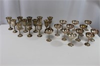 Silver Plated Wine & Champagne Glass Set