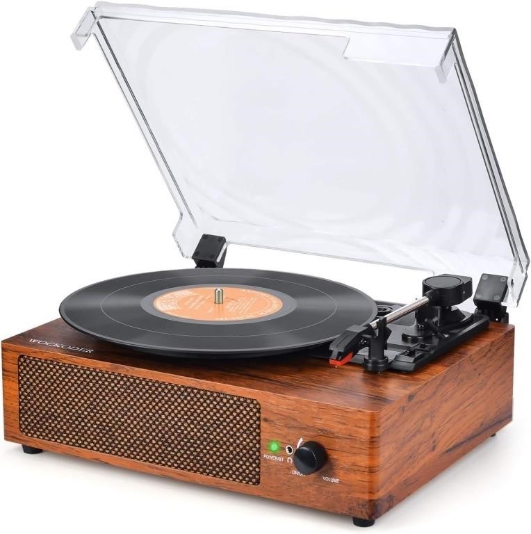 Vintage Record Player for Vinyl with Speakers