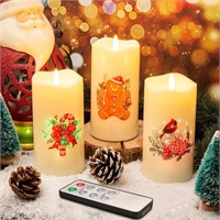 NEW $37 3PK LED Holiday Flameless Candles w/Remote