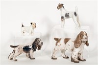 Four Danish Porcelain Dog Figurines