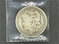 1890-O Morgan silver dollar