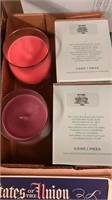 2 candles Berry Peach and Raspberry & Thyme