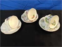Set of 3 Royal Albert Cup and Saucers