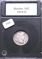 1914 D BARBER DIME XF