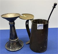 Vintage Smudge Pot Fire-starter, Candlestick