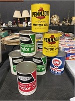 Early Cardboard Motor Oil Cans.