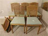 6 Folding Cane Back Chairs