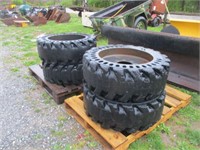 2 Skids of (4)Tires, Skid Loader, 350X6X11 Solid