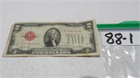 1928 G Two Dollar Bill Red Seal