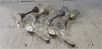 Box Of Assorted Vintage Glass Door Knobs & 12