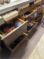 CONTENTS IN DRAWERS UNDER BENCH-