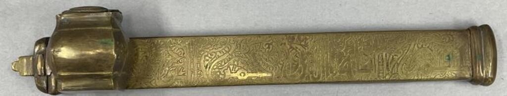 Brass Engraved Pen & Ink Holder