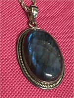 925 Sterling Labradorite Pendant with 925 chain