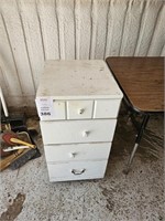 4 Drawer White End Table