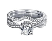 925S 1.0ct Moissanite Diamond Ring Set