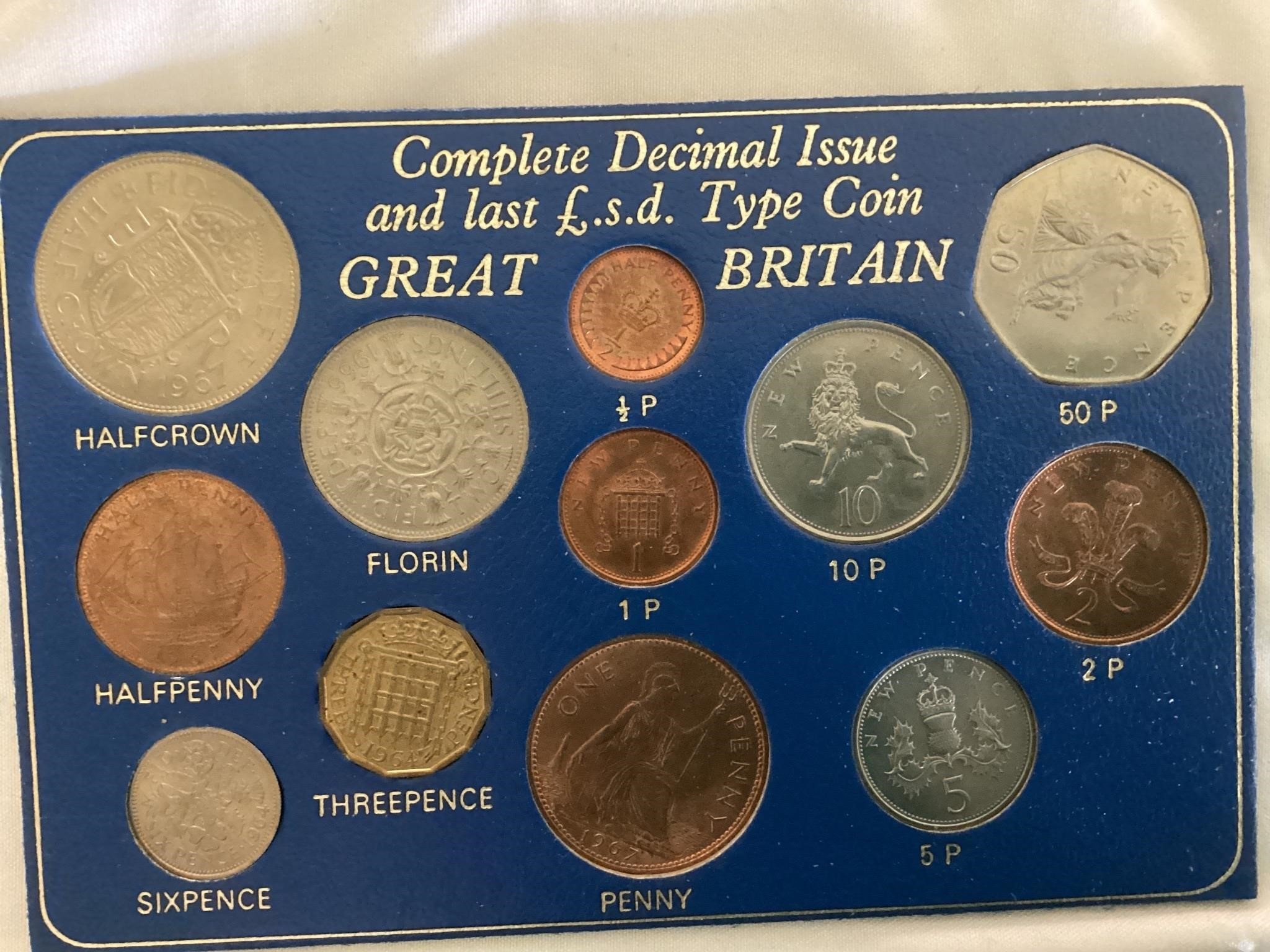 COMPLETE DECIMAL ISSUE AND LAST L.S.D TYPE COIN