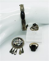 Black Gemstone Jewelry Set (4)