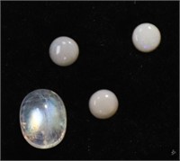 Moonstone & Opal Gemstones / 4 pc