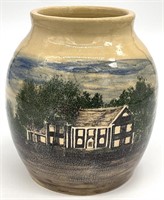 Vintage Signed Hand Painted Pottery Vase