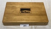 Vintage Marlboro Poker Set w/ Wood Case