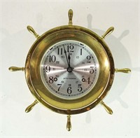 Seth Thomas Brass Ships Wheel Clock