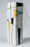 Hand painted geometric one of a kind vase