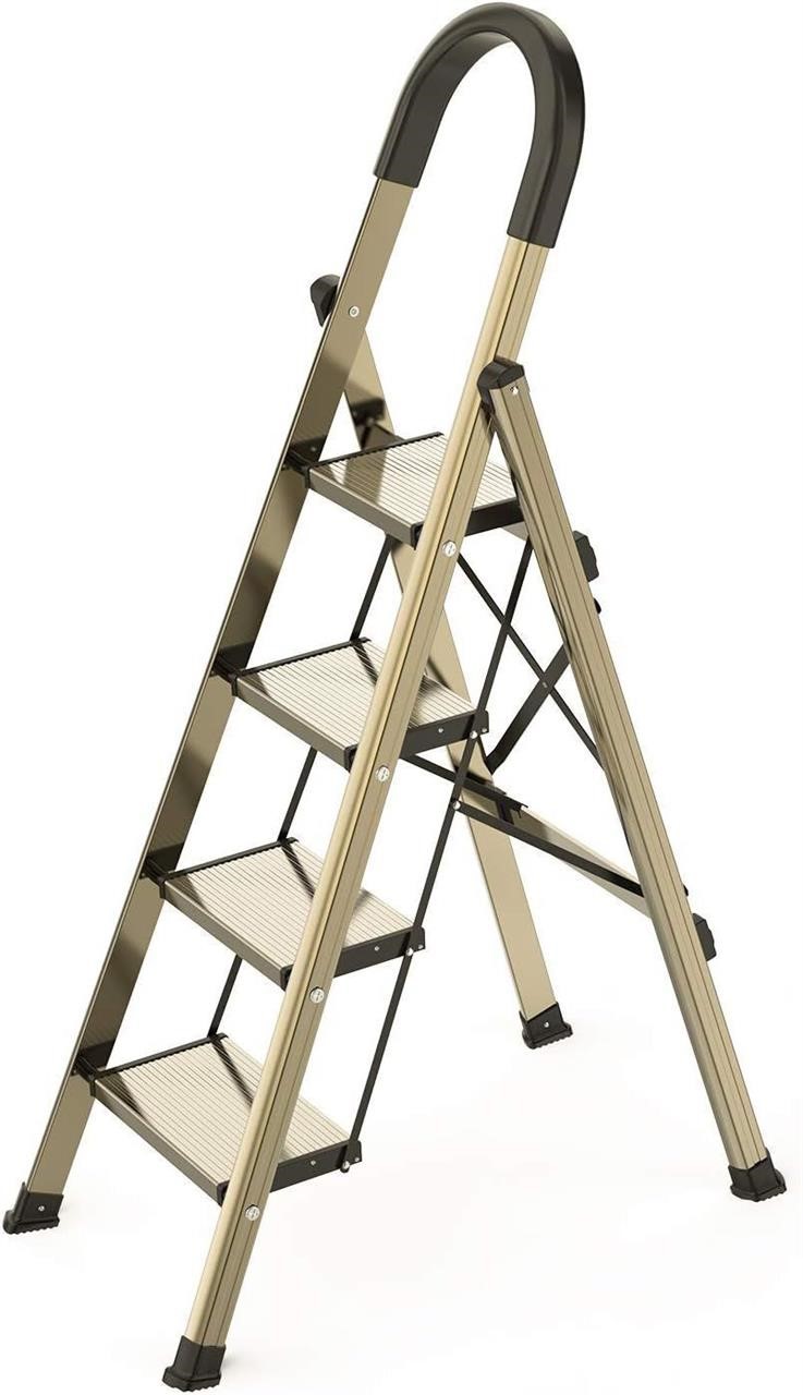 $130 - GameGem 4 Step Ladder, Aluminum Folding Ste