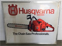 "HUSQVARNA SWEDEN" METAL SIGN