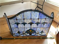 Stained glass fire place screen