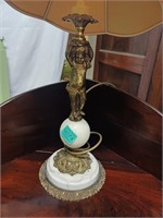 Vintage Brass and Marble Table Lamp