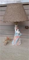 Porcelain Figural Lamp with shade working