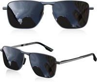 LUENX Rectangular Aviator Polarized Sunglasses