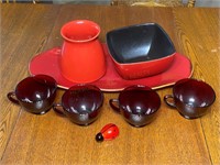 Red Dishes & Cups