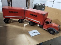 VINTAGE SMITH MILLER TOYS TRUCK AND TRAILER