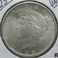 1925 UNC Peace Silver Dollar.