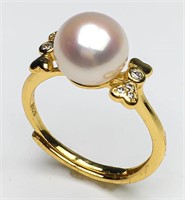 Natural Pearl Ring 925 Silver