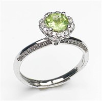 Natural Olivine Ring 925 Silver